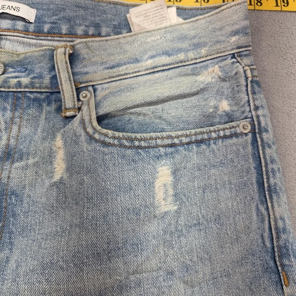 Calvin Klein‎ Selvedge Jeans Mens Blue Light Dirty Wash Straight Leg Fits 34x32
